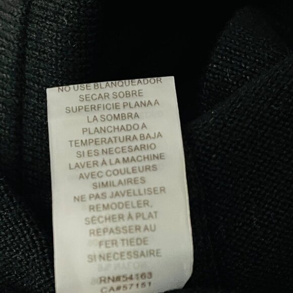 Vince Camuto Knit Dress Women Medium Black Ruffle Sleeve Trim A-Line Career - Picture 10 of 12